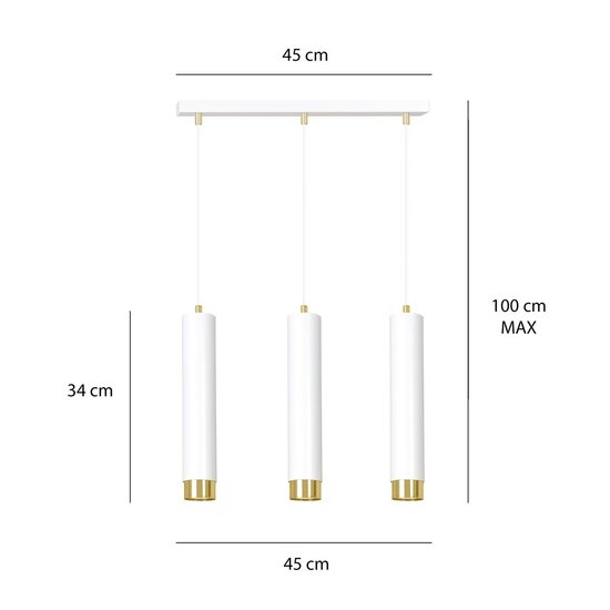 Emibig Emibig KIBO 3 WH/GOLD - Lámpara colgante moderna para una iluminación elegante