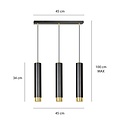 Emibig Emibig KIBO 3 BL/GOLD - Moderne hanglamp voor stijlvolle interieurs