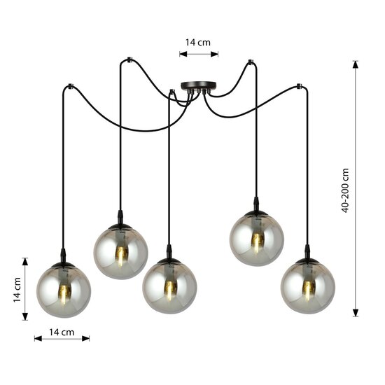 Emibig Emibig GIGI 5 BL GRAFIT - Lámpara colgante moderna para una iluminación elegante