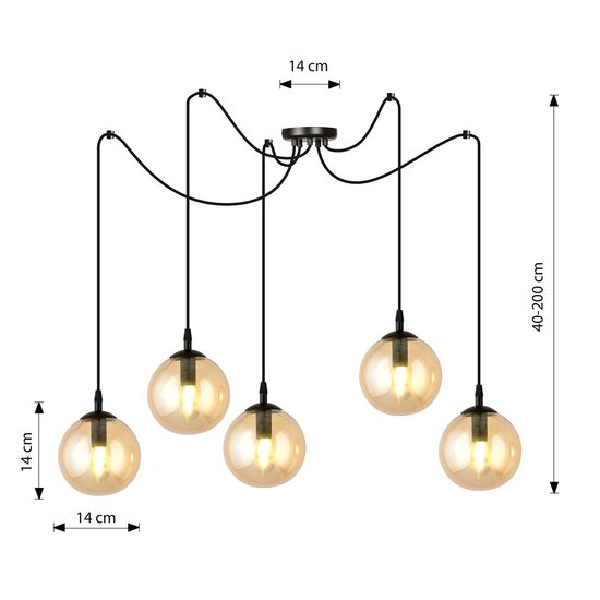 Emibig Emibig GIGI 5 BL MIODOWY - Modern pendant lamp for stylish lighting