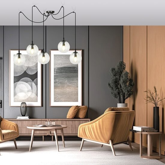 Emibig Emibig GIGI 5 BL TRANSPARENT - Lampe suspendue moderne pour tous les espaces