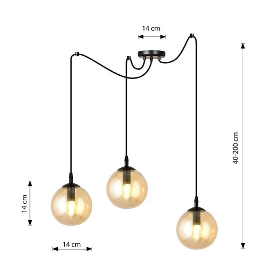 Emibig Emibig GIGI 3 BL MIODOWY - Moderne hanglamp voor sfeervolle verlichting