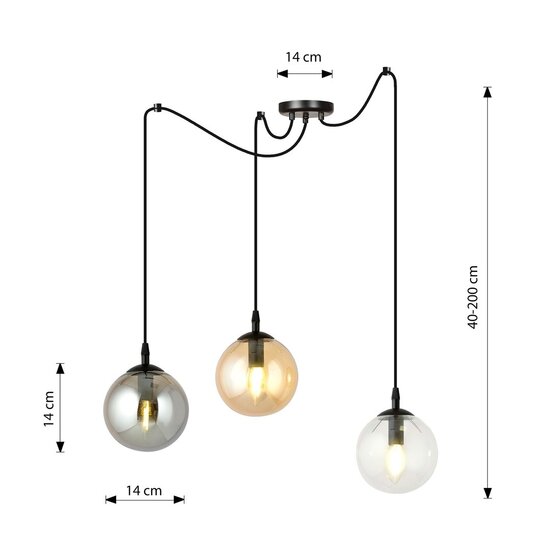 Emibig Emibig GIGI 3 BL MIX - Lámpara colgante moderna para una iluminación elegante