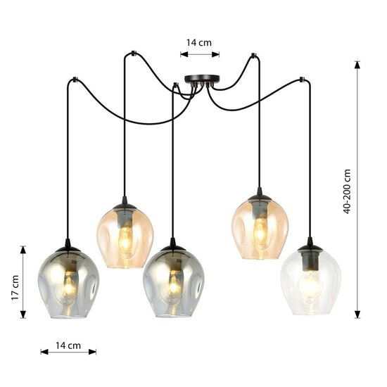 Emibig Emibig LEVEL 5 BL MIX - Modern pendant lamp for any space