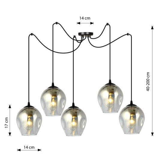 Emibig Emibig LEVEL 5 BL GRAFIT - Lámpara colgante moderna para una iluminación elegante
