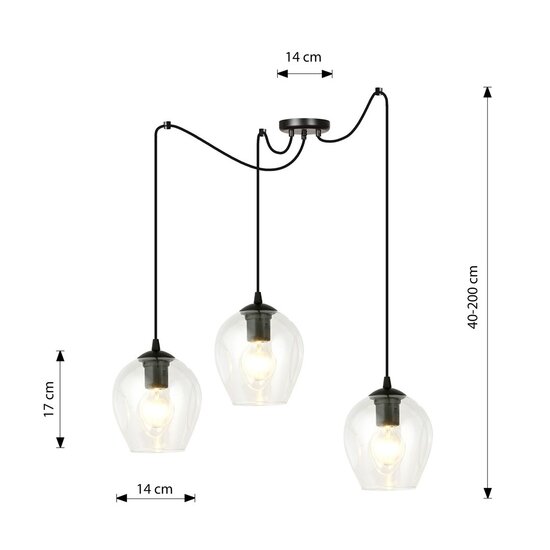 Emibig Emibig LEVEL 3 BL TRANSPARENT - Lampe suspendue moderne pour tous les espaces
