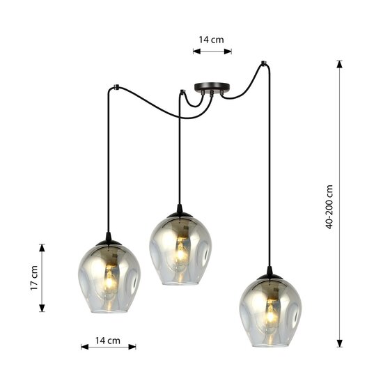 Emibig Emibig LEVEL 3 BL GRAFIT - Modern pendant lamp for stylish lighting