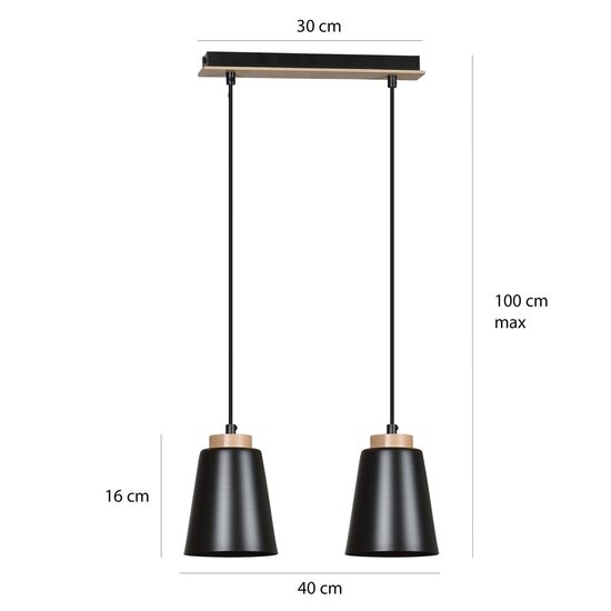 Emibig Emibig BOLERO 2 BLACK - Lámpara colgante escandinava para un estilo moderno