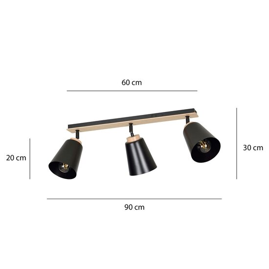 Emibig Emibig ATLAS 3 BLACK - Stylish ceiling lamp for any space