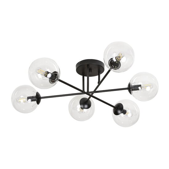 Emibig Emibig BRENDI 6B BL TRANSPARENT - Moderne plafondlamp voor elke ruimte