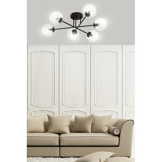 Emibig Emibig BRENDI 6B BL TRANSPARENT - Moderne plafondlamp voor elke ruimte