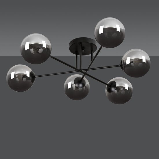 Emibig Emibig BRENDI 6B BL GRAFIT - Moderne plafondlamp voor sfeervolle verlichting