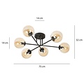 Emibig Emibig BRENDI 6B BL MIODOWY - Moderne plafondlamp voor sfeervolle verlichting