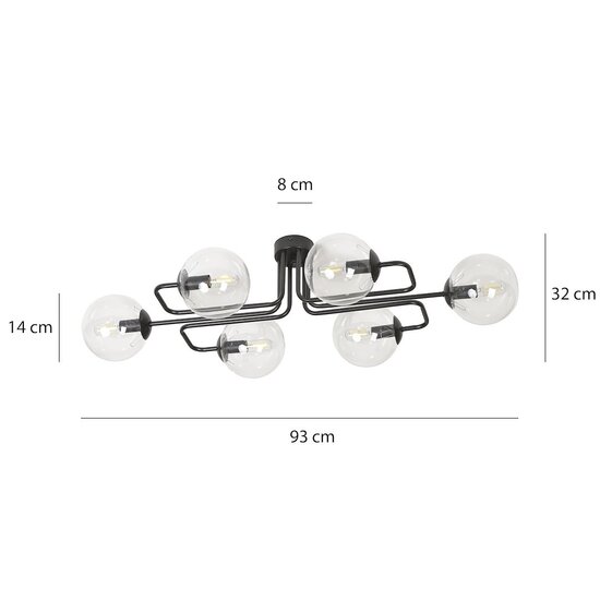 Emibig Emibig BRENDI 6A BL TRANSPARENT - Moderne Deckenlampe für stilvolle Beleuchtung