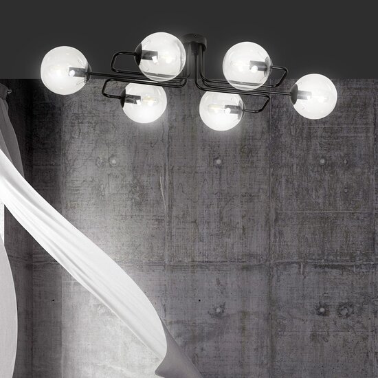 Emibig Emibig BRENDI 6A BL TRANSPARENT - Modern ceiling lamp for stylish lighting