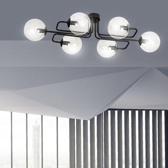 Emibig Emibig BRENDI 6A BL TRANSPARENT - Moderne plafondlamp voor sfeervolle verlichting