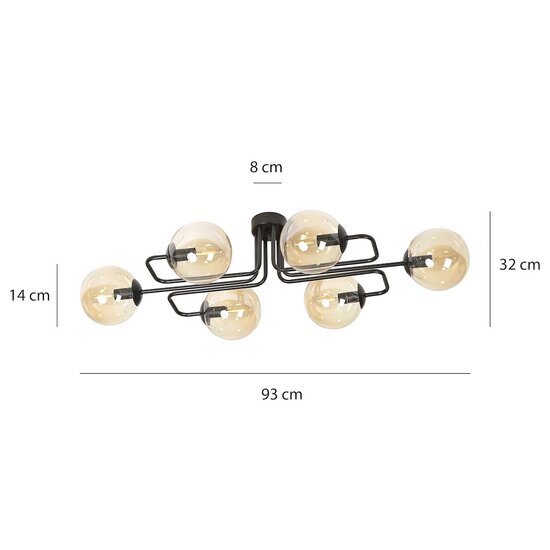 Emibig Emibig BRENDI 6A BL MIODOWY - Lampe de plafond moderne pour un éclairage chaleureux