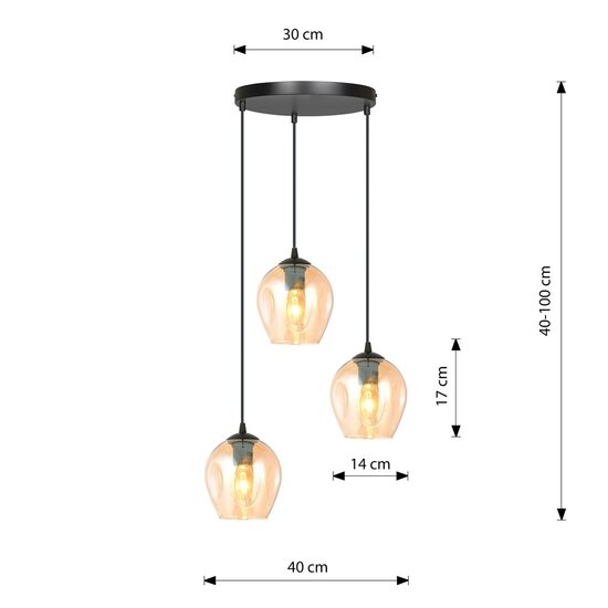 Emibig Emibig ISTAR 3 BL PREMIUM MIODOWY - Lampe suspendue moderne pour un éclairage stylé