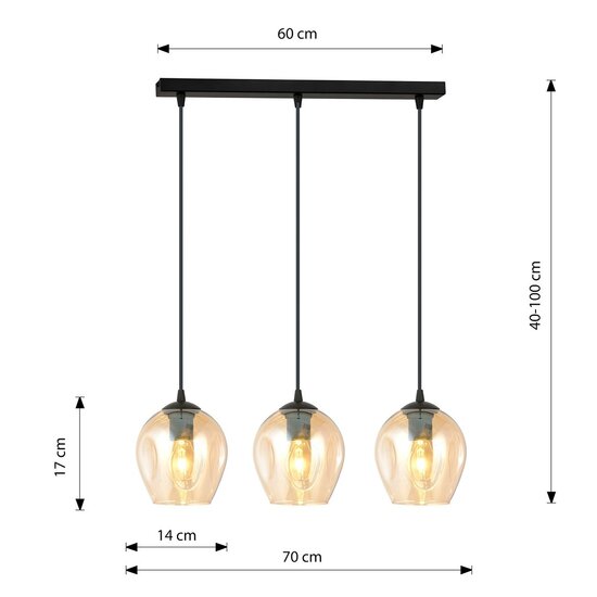 Emibig Emibig ISTAR 3 BL MIODOWY - Modern pendant lamp for stylish illumination