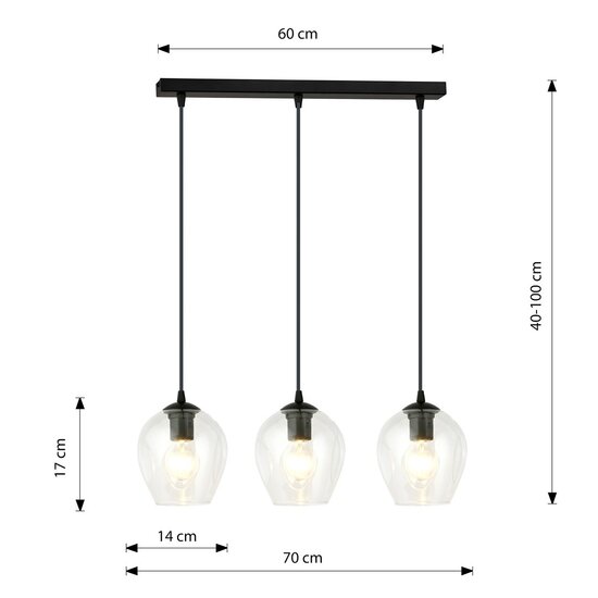 Emibig Emibig ISTAR 3 BL TRANSPARENT - Moderne hanglamp voor elke ruimte