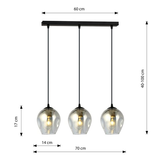 Emibig Emibig ISTAR 3 BL GRAFIT - Modern pendant lamp for stylish lighting