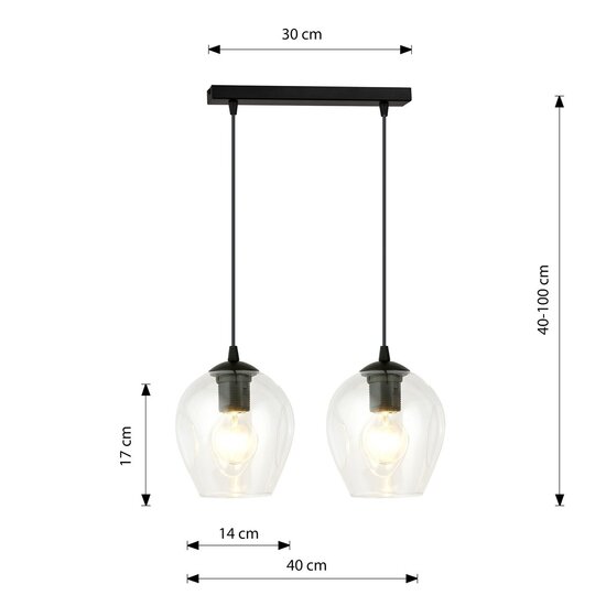 Emibig Emibig ISTAR 2 BL TRANSPARENT - Moderne hanglamp voor sfeervolle verlichting