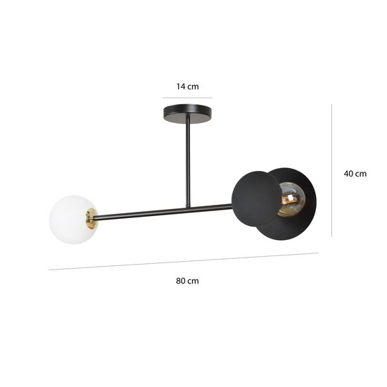 Emibig Emibig MINERVA 2 BLACK - Moderne Deckenlampe für jeden Raum