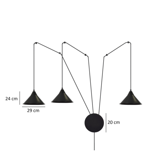 Emibig Emibig ABRAMO 3 BLACK - Scandinavian pendant lamp for stylish lighting