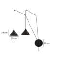 Emibig Emibig ABRAMO 2 BLACK - Lámpara colgante escandinava para un estilo moderno