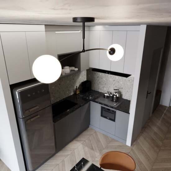 Emibig Emibig PREGOS 2 BLACK - Lampe de plafond moderne pour un éclairage élégant