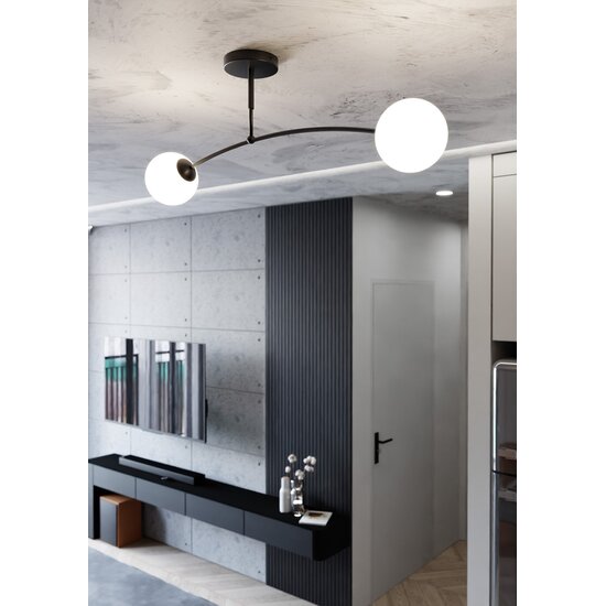 Emibig Emibig PREGOS 2 BLACK - Modern ceiling lamp for stylish lighting