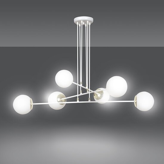 Emibig Emibig OGNIS 6 WHITE - Elegante hanglamp voor een glamoureuze sfeer