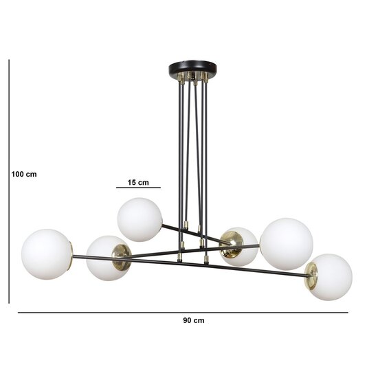 Emibig Emibig OGNIS 6 WHITE - Elegante hanglamp voor een glamoureuze sfeer