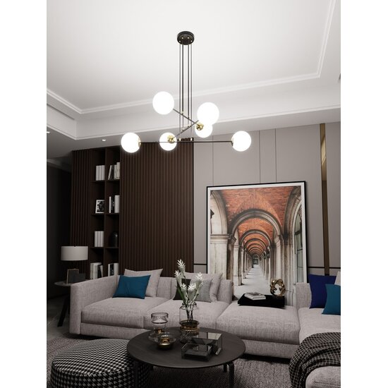 Emibig Emibig OGNIS 6 BLACK - Elegante Pendelleuchte für eine glamouröse Atmosphäre