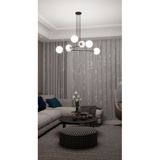 Emibig Emibig OGNIS 6 BLACK - Elegante Pendelleuchte für eine glamouröse Atmosphäre