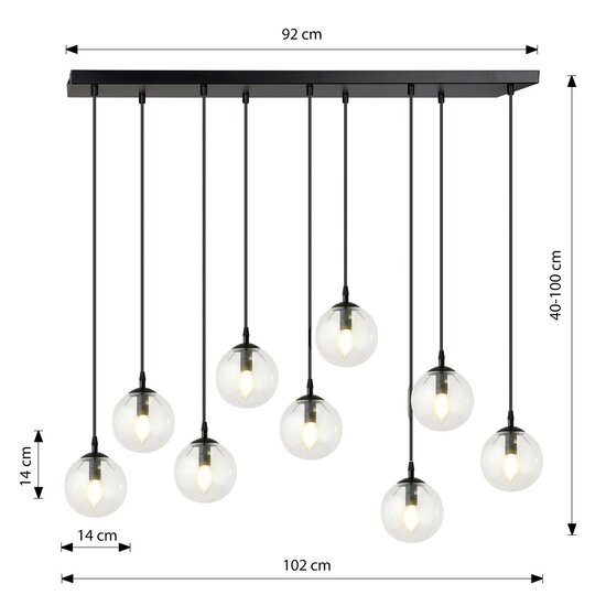 Emibig Emibig COSMO 9 BL TRANSPARENT - Lámpara colgante moderna para una iluminación elegante