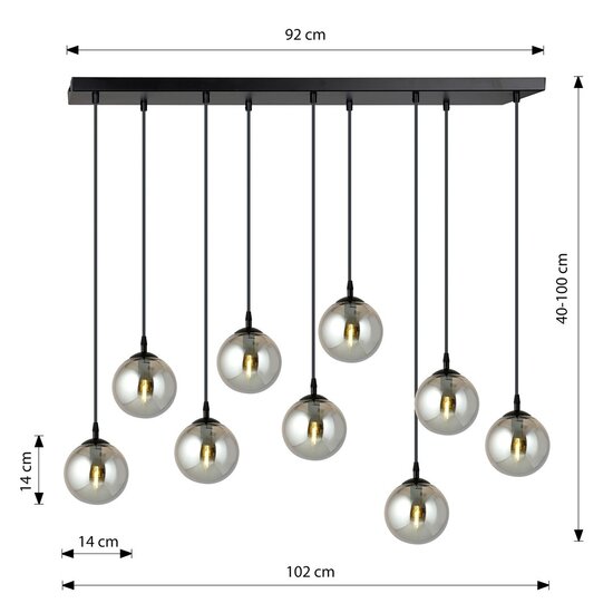 Emibig Emibig COSMO 9 BL GRAFIT - Lampe suspendue moderne pour un éclairage élégant