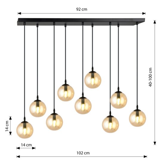 Emibig Emibig COSMO 9 BL MIODOWY - Lámpara colgante moderna para una iluminación elegante