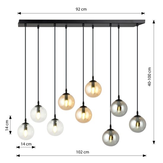 Emibig Emibig COSMO 9 BL MIX1 - Lampe suspendue moderne pour un éclairage élégant
