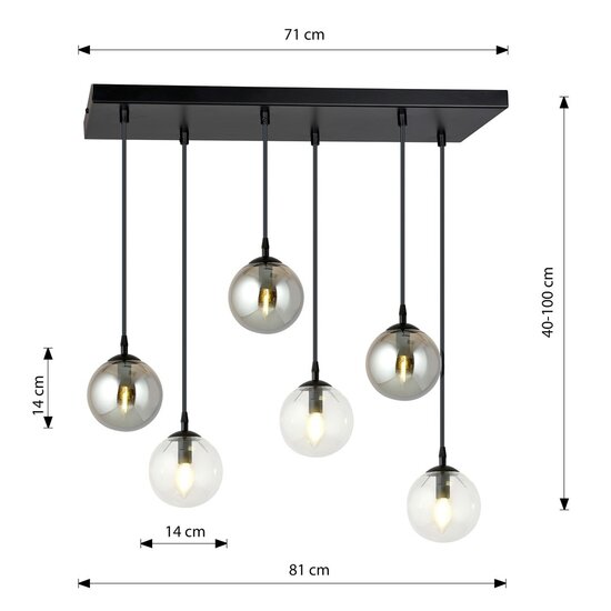 Emibig Emibig COSMO 6 BL MIX2 - Modern pendant lamp for stylish lighting