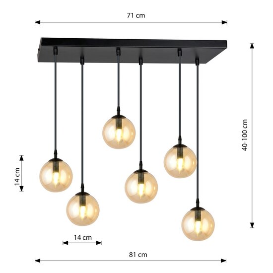 Emibig Emibig COSMO 6 BL MIODOWY - Moderne Pendelleuchte für stilvolle Beleuchtung