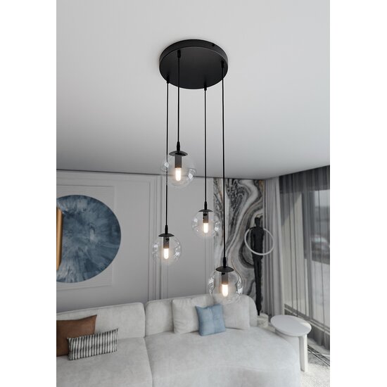 Emibig Emibig COSMO 4 BL PREMIUM TRANSPARENT - Lampe suspendue moderne pour tous les espaces
