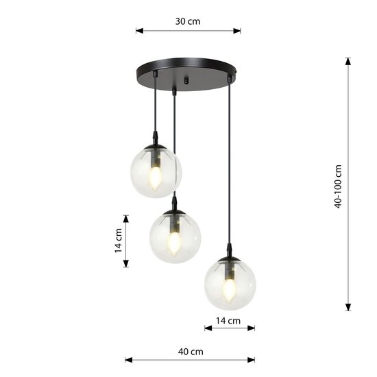Emibig Emibig COSMO 3 BL PREMIUM TRANSPARENT - Modern pendant lamp for stylish lighting
