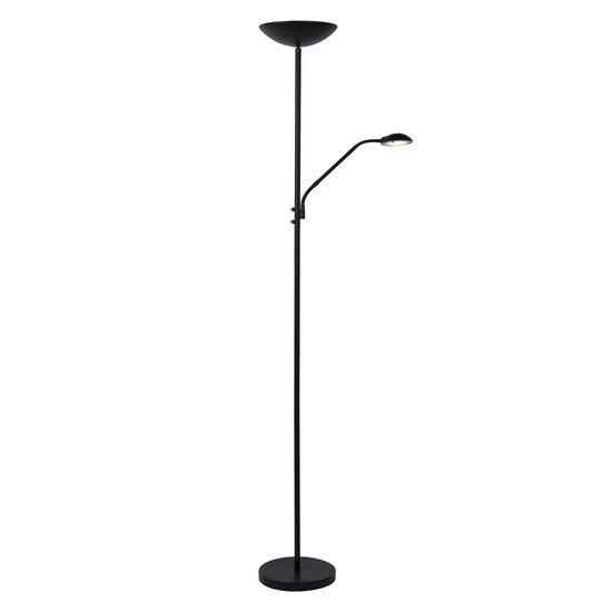 LUCIDE LUCIDE ZENITH - Lámpara de lectura - LED Regulable - 3000K - Negra - Ideal para crear un ambiente acogedor