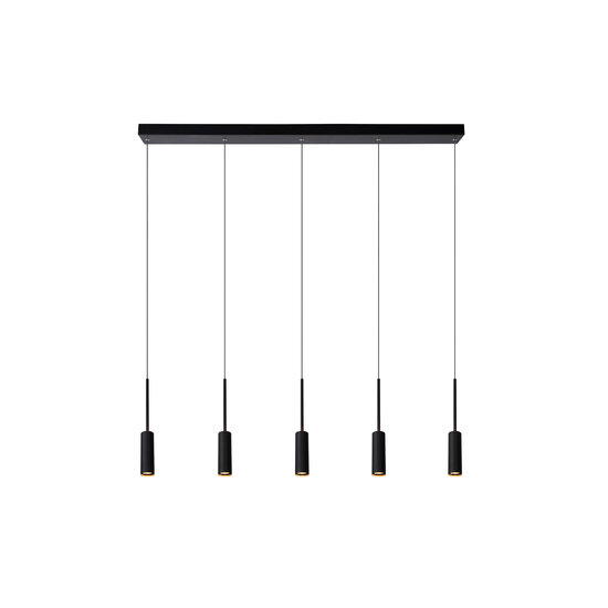 LUCIDE LUCIDE TUBULE - Pendelleuchte - LED - 5x7W 2700K - Schwarz - Schaffen Sie eine warme Atmosphäre in Ihrem Interieur