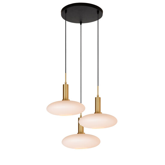 LUCIDE LUCIDE SINGALA - Suspension - 3xE27 - Or Mat / Laiton - Parfaite pour une ambiance élégante