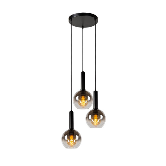 LUCIDE LUCIDE MARIUS - Lámpara Colgante - Ø 48,5 cm - 3xE27 - Negro - Iluminación ideal para cualquier habitación