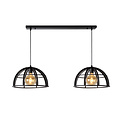 LUCIDE LUCIDE DIKRA - Lámpara Colgante - 2xE27 - Negra - Ideal para crear un ambiente acogedor