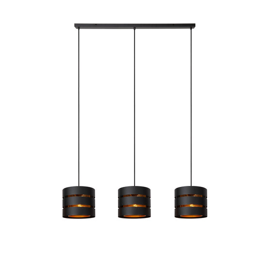 LUCIDE LUCIDE ROSAS - Lámpara Colgante - 3xE27 - Negra - Perfecta para cualquier espacio interior