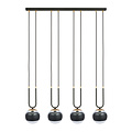 Emibig Emibig Aarhus 4 lamp black and transparent glass E14 large hanging lamp 92 cm width - Ideal for creating a stylish ambiance in your home